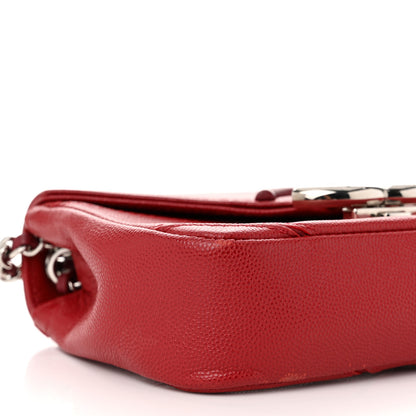 Chanel Caviar Macro Chevron Small Single Flap Red 9 of 11
