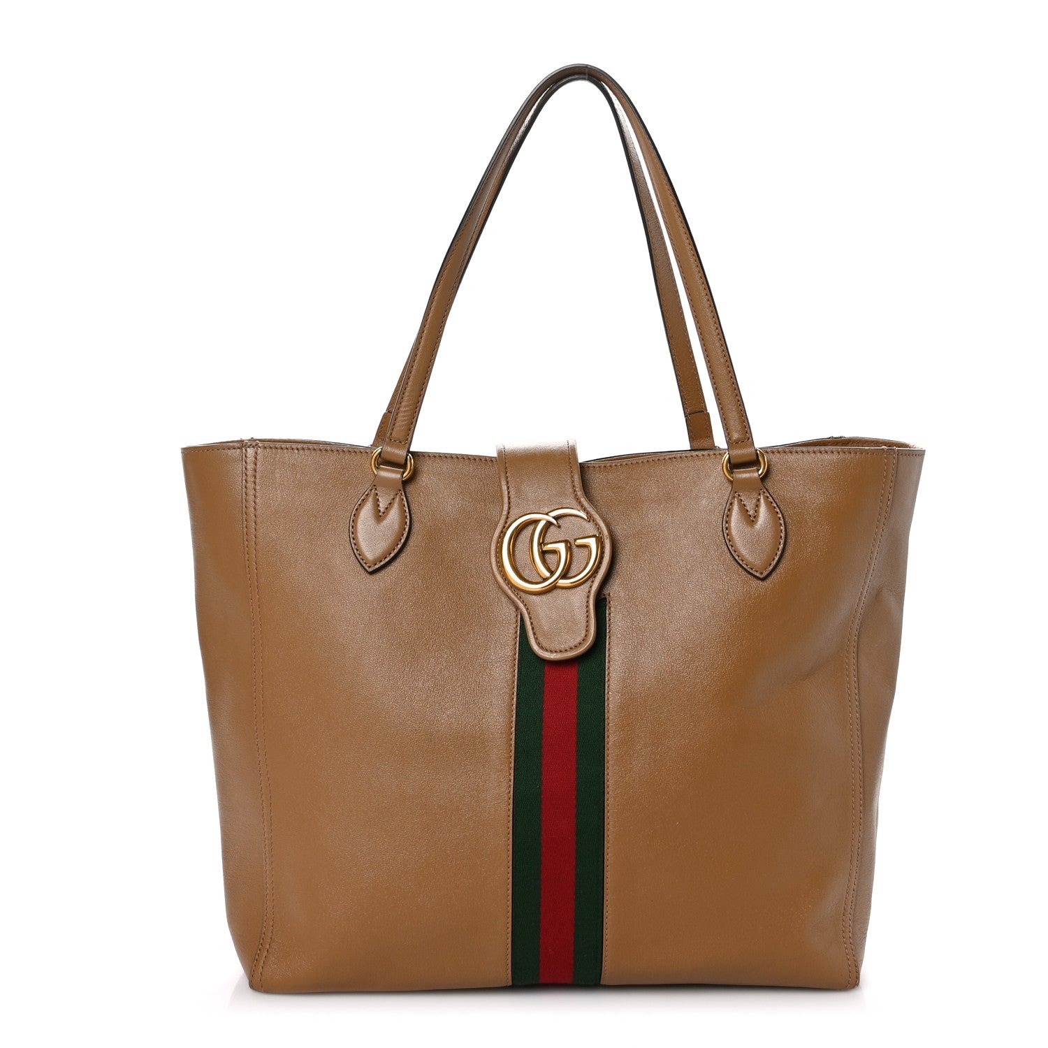 Gucci Calfskin New Sakai Lux Web Medium Dahlia Tote Quarz Beige 1 of 9