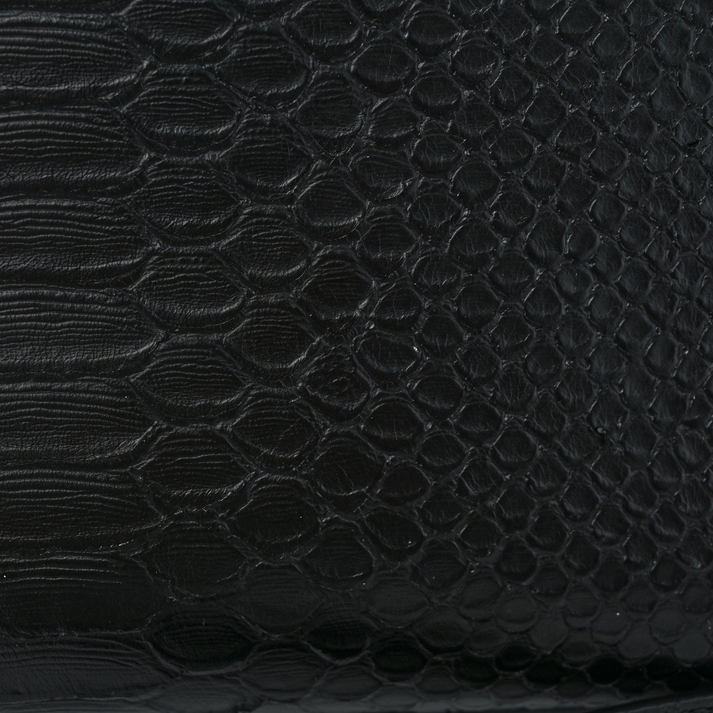 Python Calfskin Embossed Monogram Baby Cabas Black