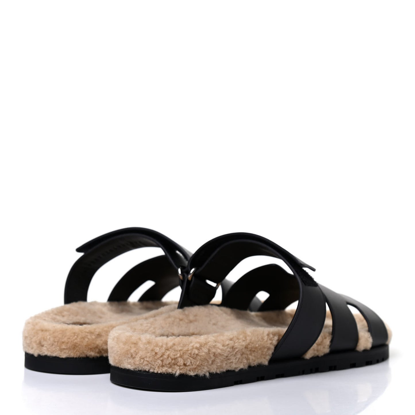 Veau Indios Woolskin Mens Chypre Sandals 43 Black Ecru