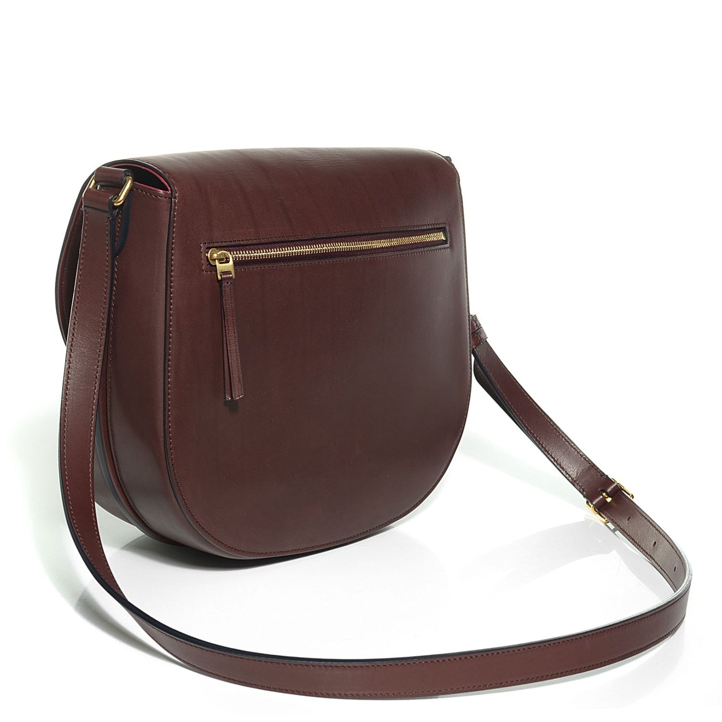 Natural Calfskin Medium Trotteur Burgundy