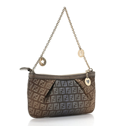 Fendi Zucchino Forever Pochette Brown Blue 2 of 7