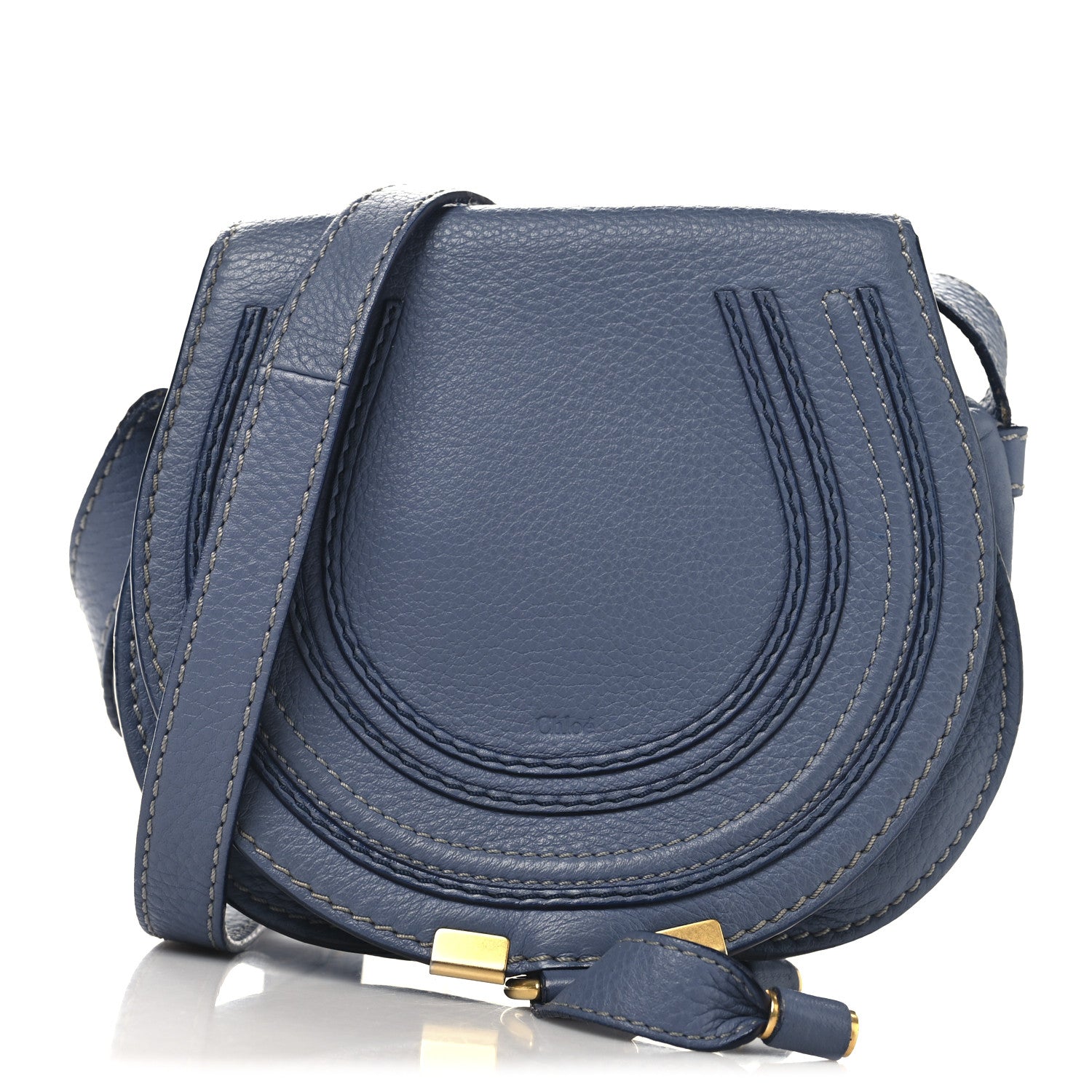 Chloe Calfskin Small Marcie Round Crossbody Bag Royal Navy 1 of 12