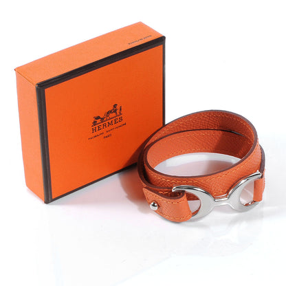 Hermes Epsom Baby Pavane Double Tour Bracelet Small Crevette 3 of 7