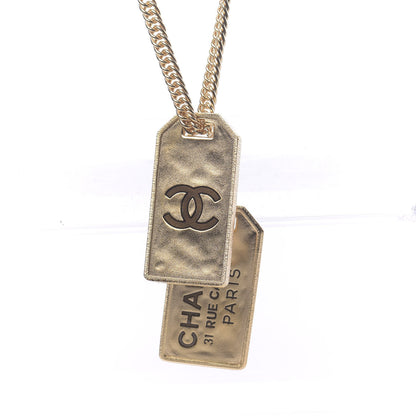 Chanel ID Dog Tag Charm Necklace Gold 4 of 6