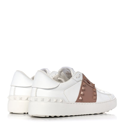 Valentino Garavani Calfskin Rockstud Untitled Open Sneakers 35 White Rose Cannelle 4 of 12