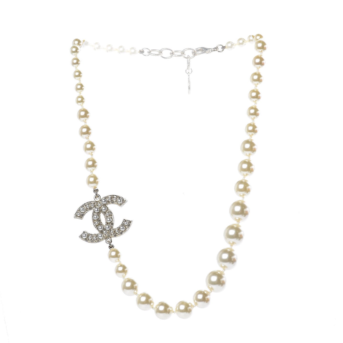 Pearl CC 100th Anniversary Necklace Light Gold