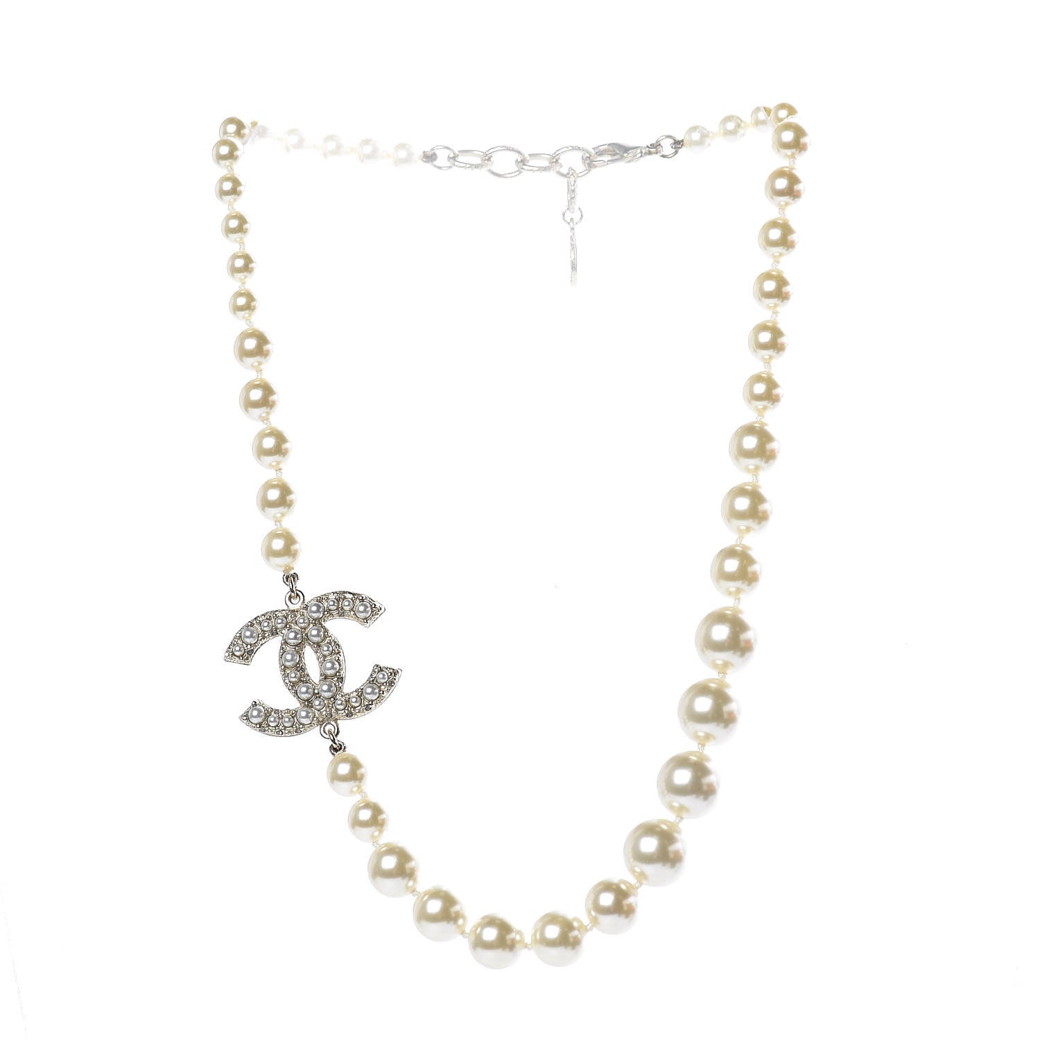 Chanel Pearl CC 100th Anniversary Necklace Light Gold 3 of 8
