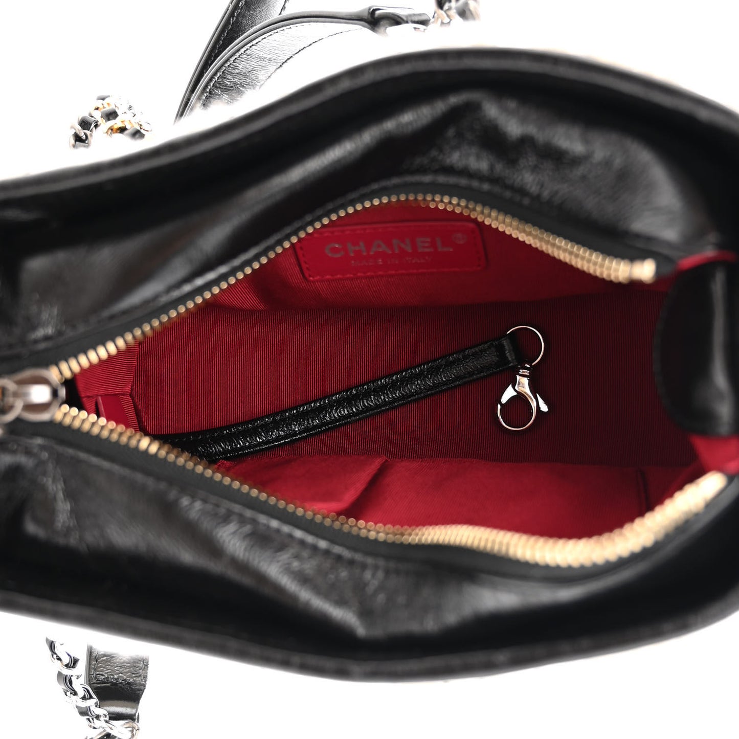Tweed Calfskin Quilted Small Gabrielle Hobo Ivory Black
