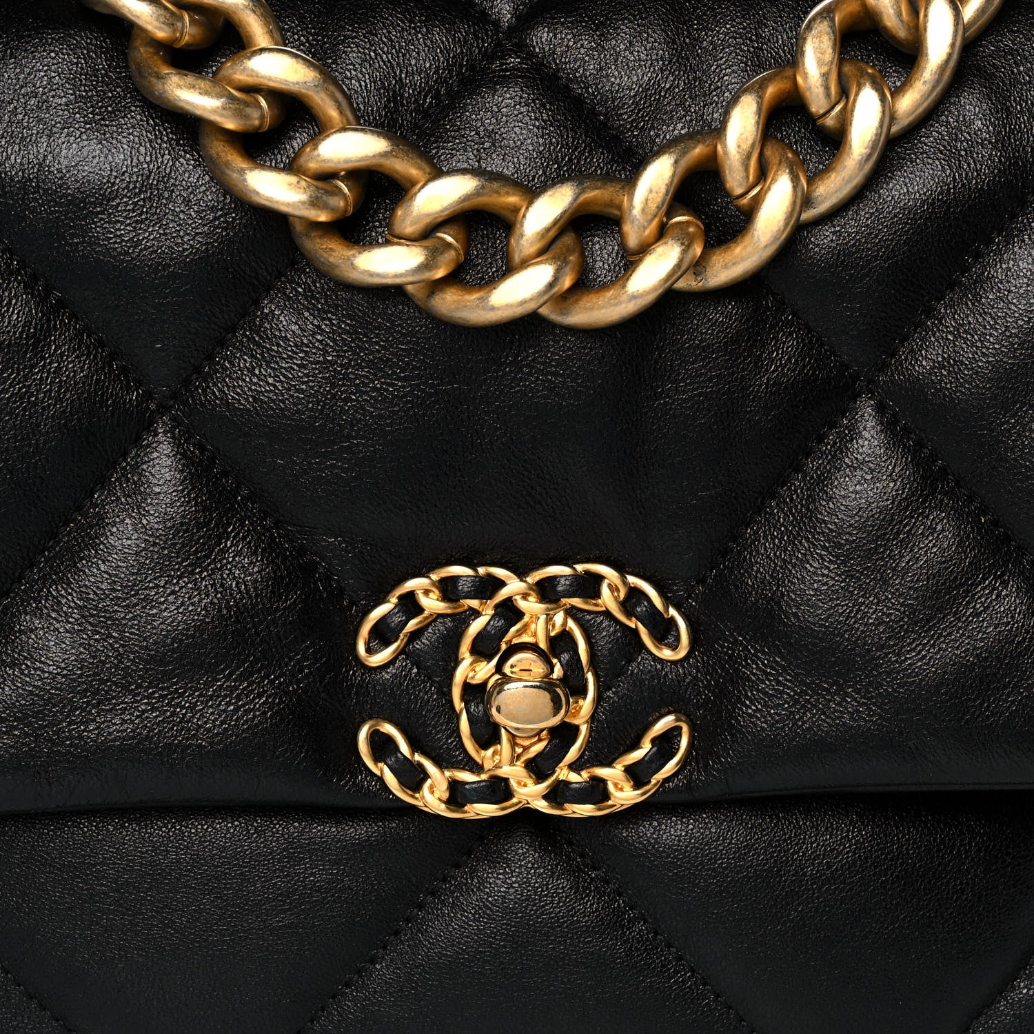 Chanel Lambskin Quilted Large Chanel 19 Flap Black 8 of 12