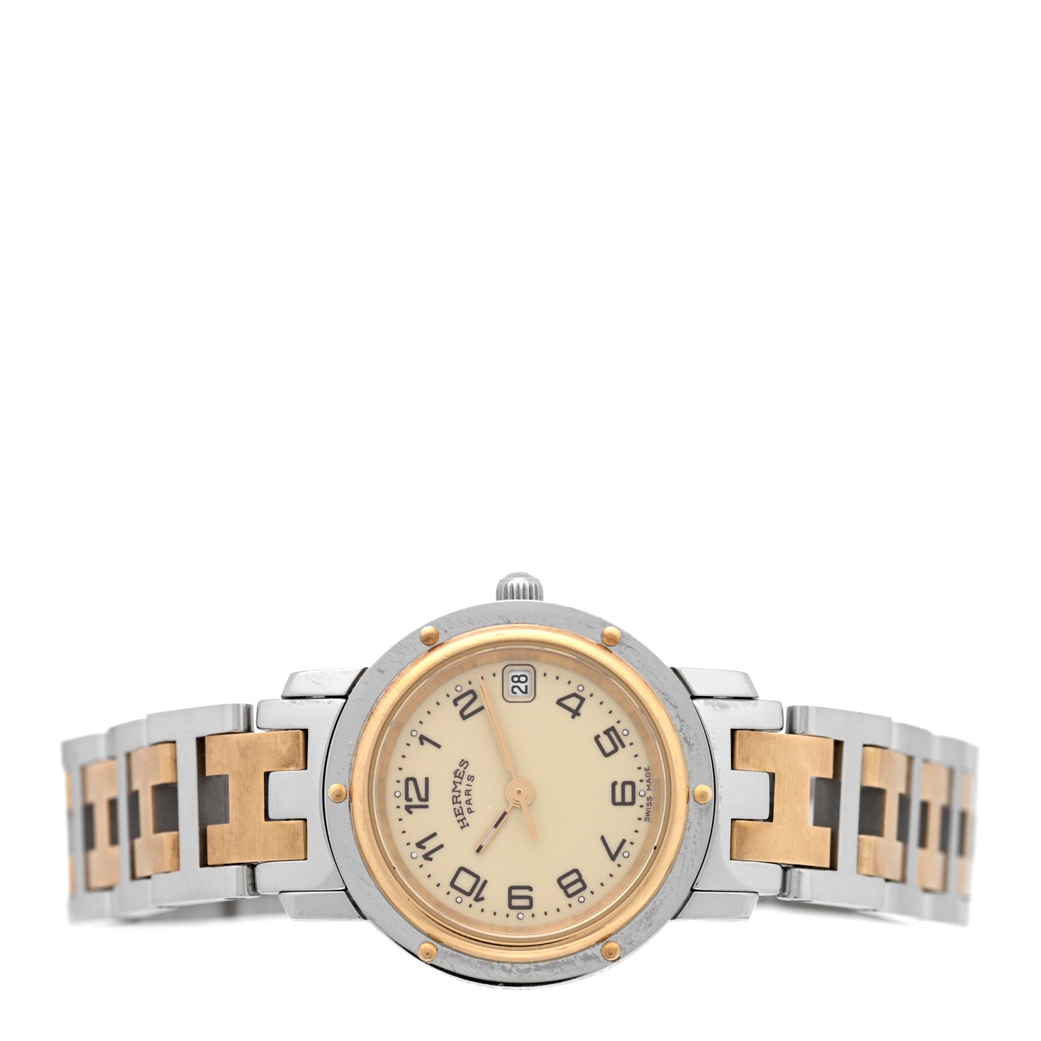 Hermes Stainless Steel 24mm Clipper Quartz Watch Gold 2 of 4