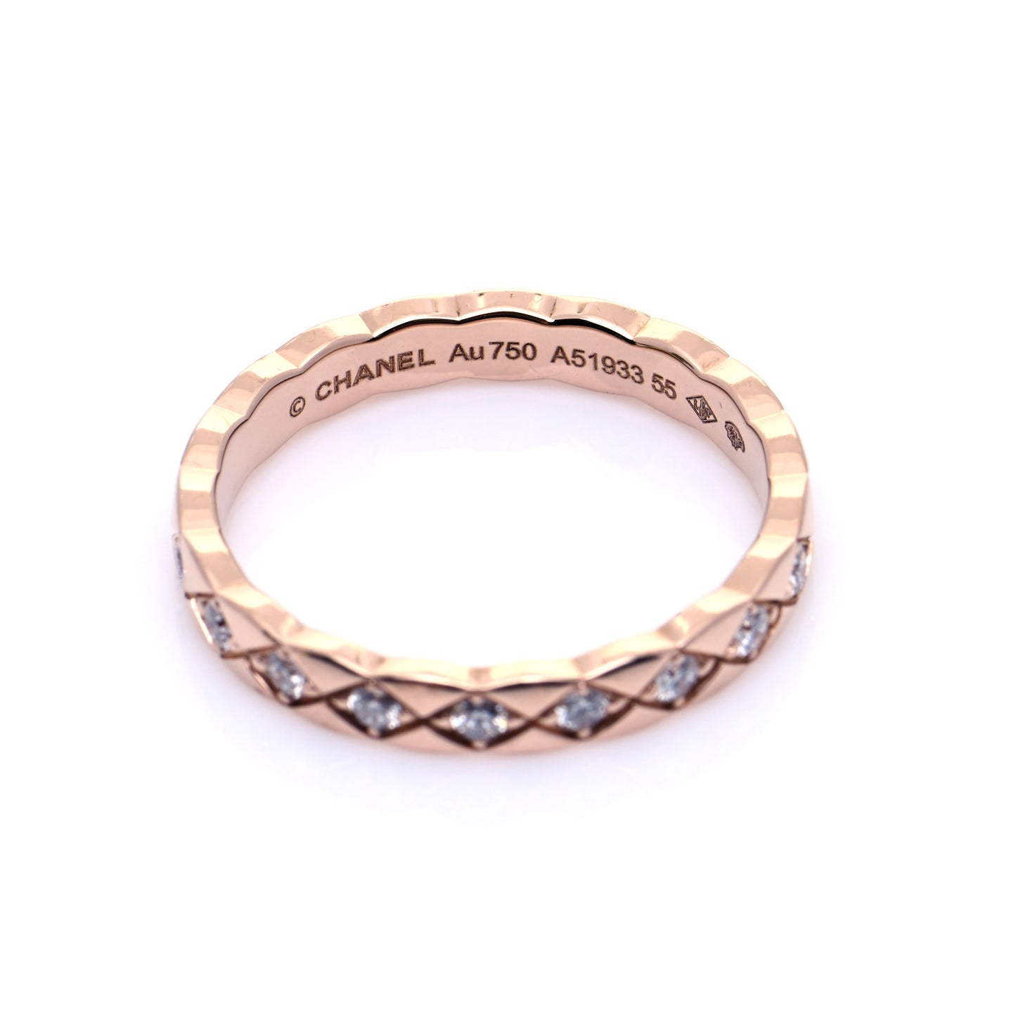 18K Beige Gold Diamond Mini Coco Crush Ring 55 7.25