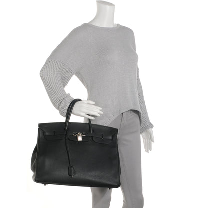 Hermes Taurillon Clemence Birkin 40 Black 2 of 9