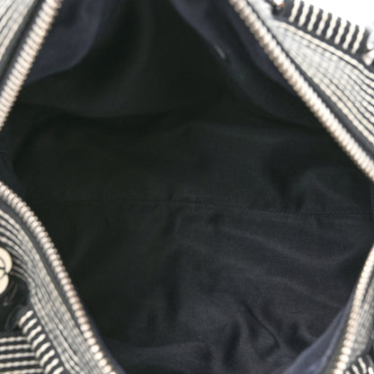 Chanel Nylon Airline Boston Bag Black White 5 of 10