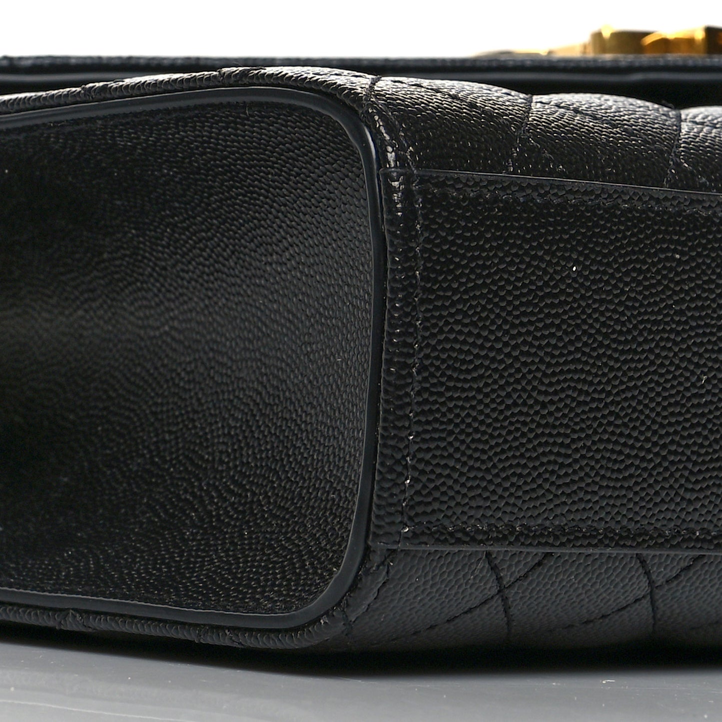 Grain De Poudre Textured Mixed Matelasse Large Triquilt Monogram Satchel Black