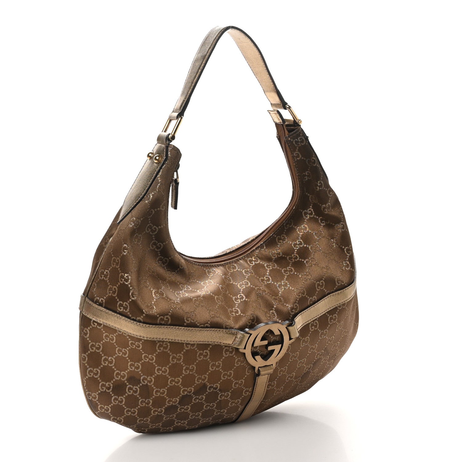 Gucci Canvas GG Reins Hobo Bronze 3 of 11