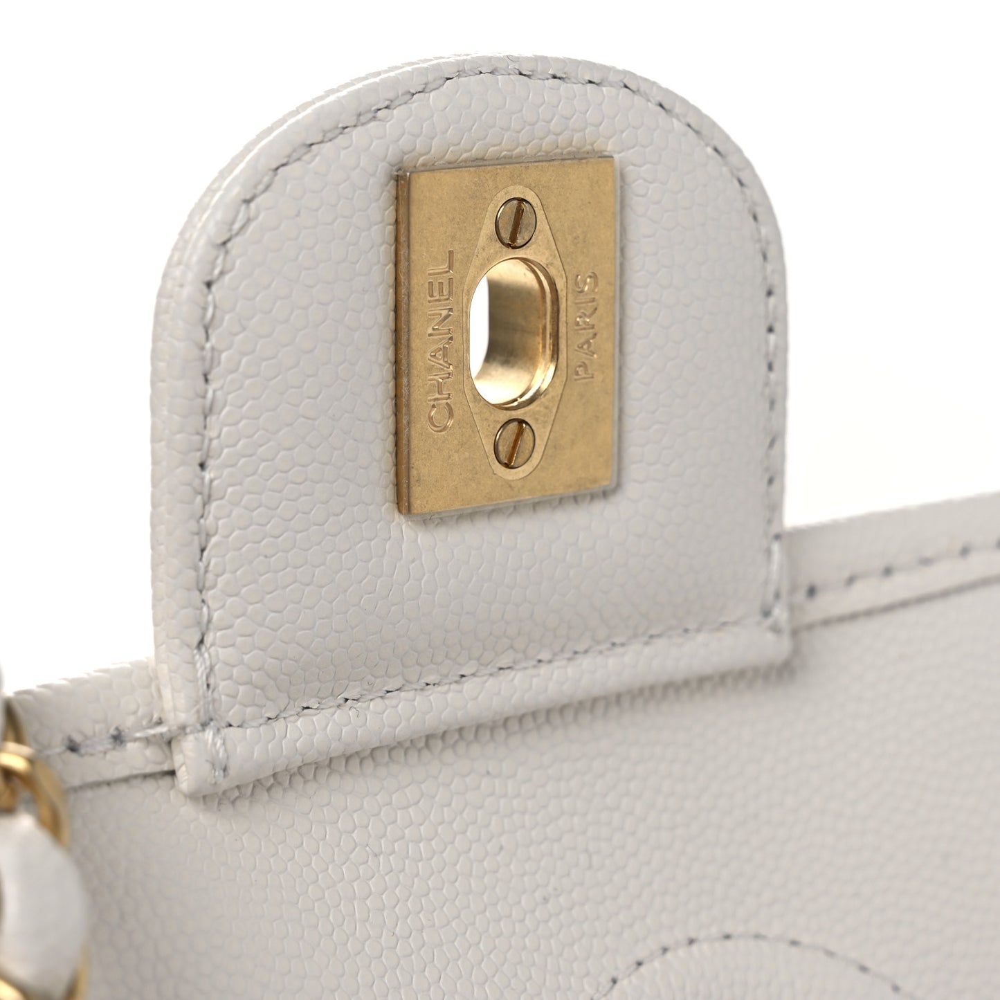 Caviar School Memory Mini Top Handle Flap White