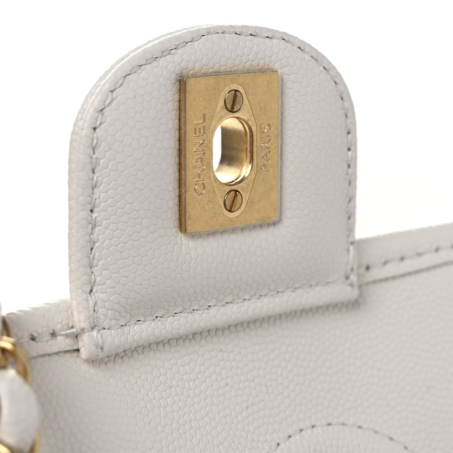 Chanel Caviar School Memory Mini Top Handle Flap White 12 of 12