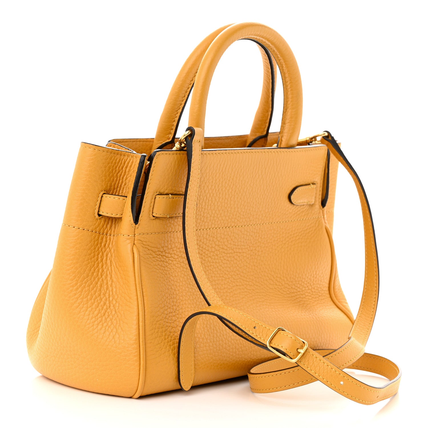 Mulberry Heavy Grain Calfskin Small Belted Bayswater Tote Deep Amber 3 of 12