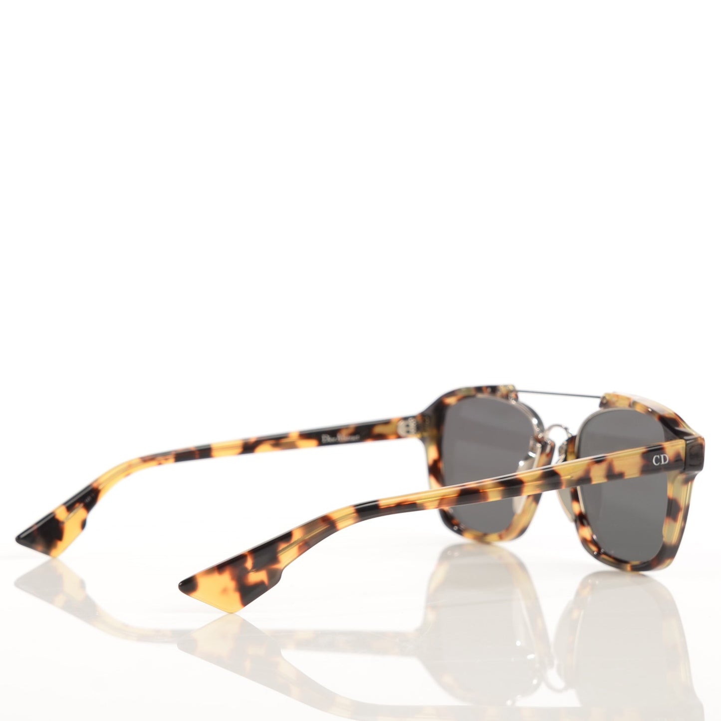 Abstract Square Mirrored Sunglasses Spotted Havana Green