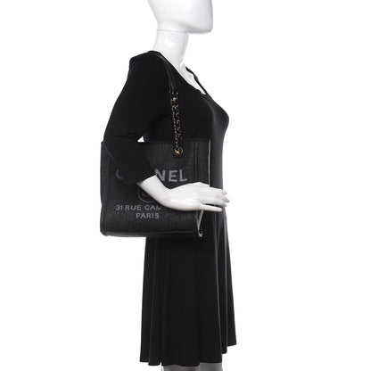 Chanel Woven Straw Raffia Mini Deauville Tote Black 2 of 12