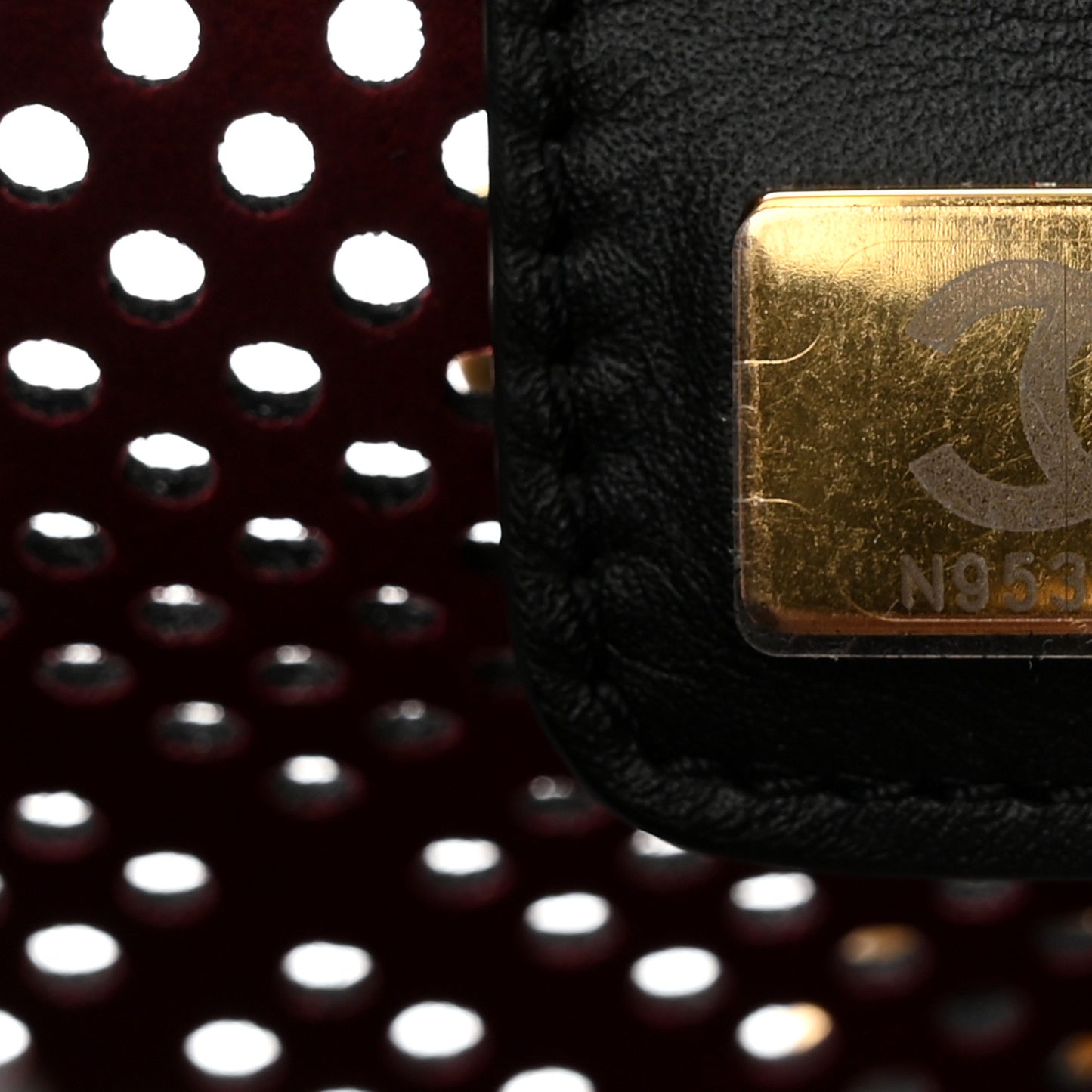 Perforated Calfskin Small Chanel 25 Handbag Black