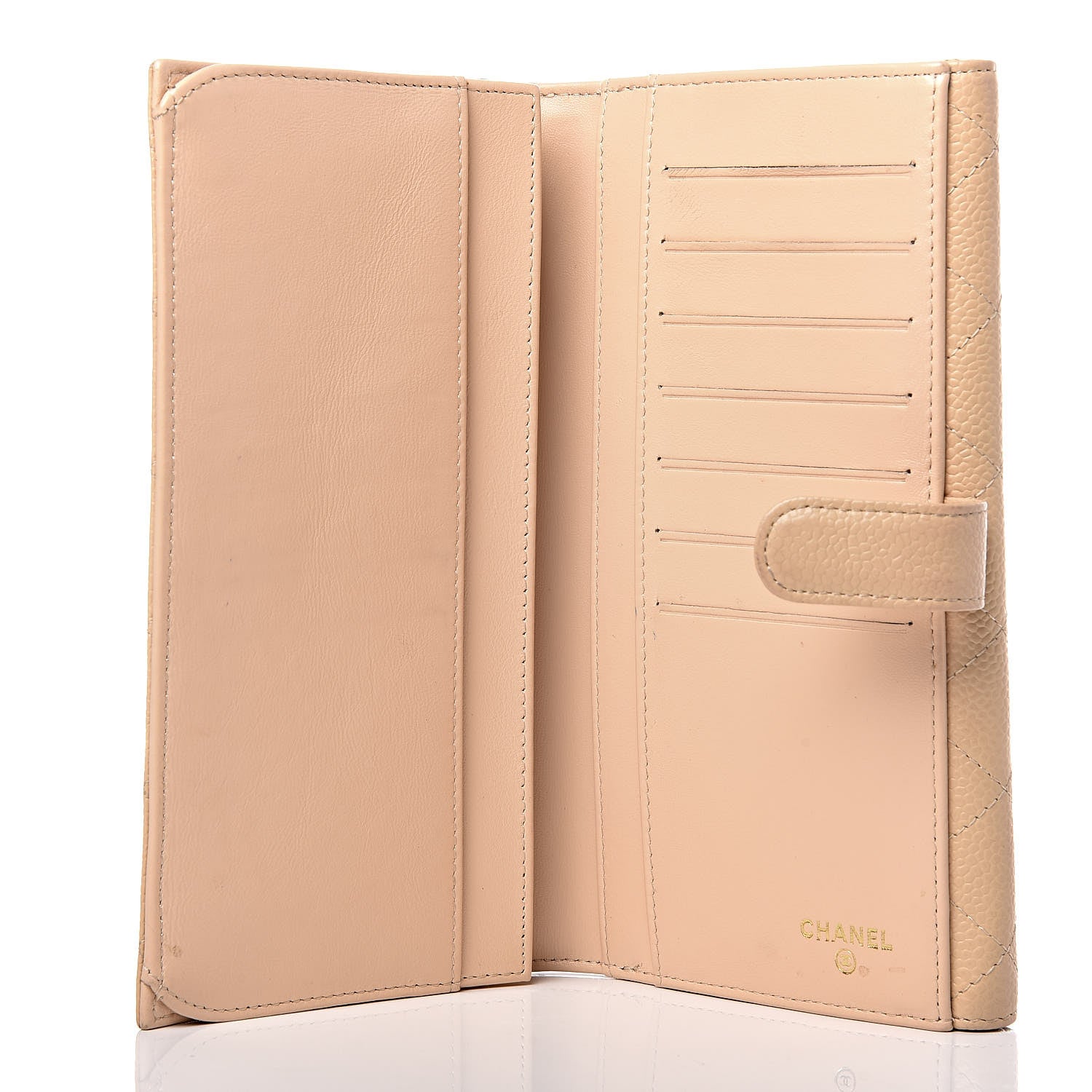 Chanel Caviar Quilted Long Flap Wallet Beige 5 of 14