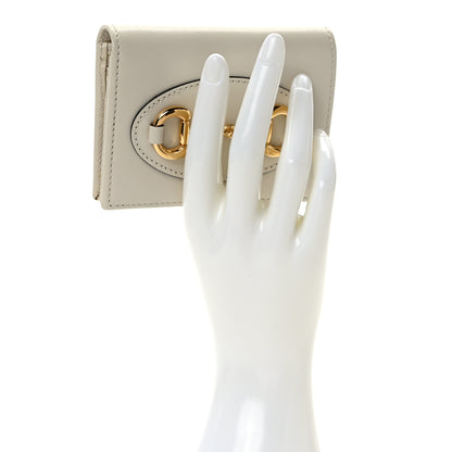 Gucci Boarded Plutone Calfskin Horsebit 1955 Card Case Wallet Mystic White 2 of 7