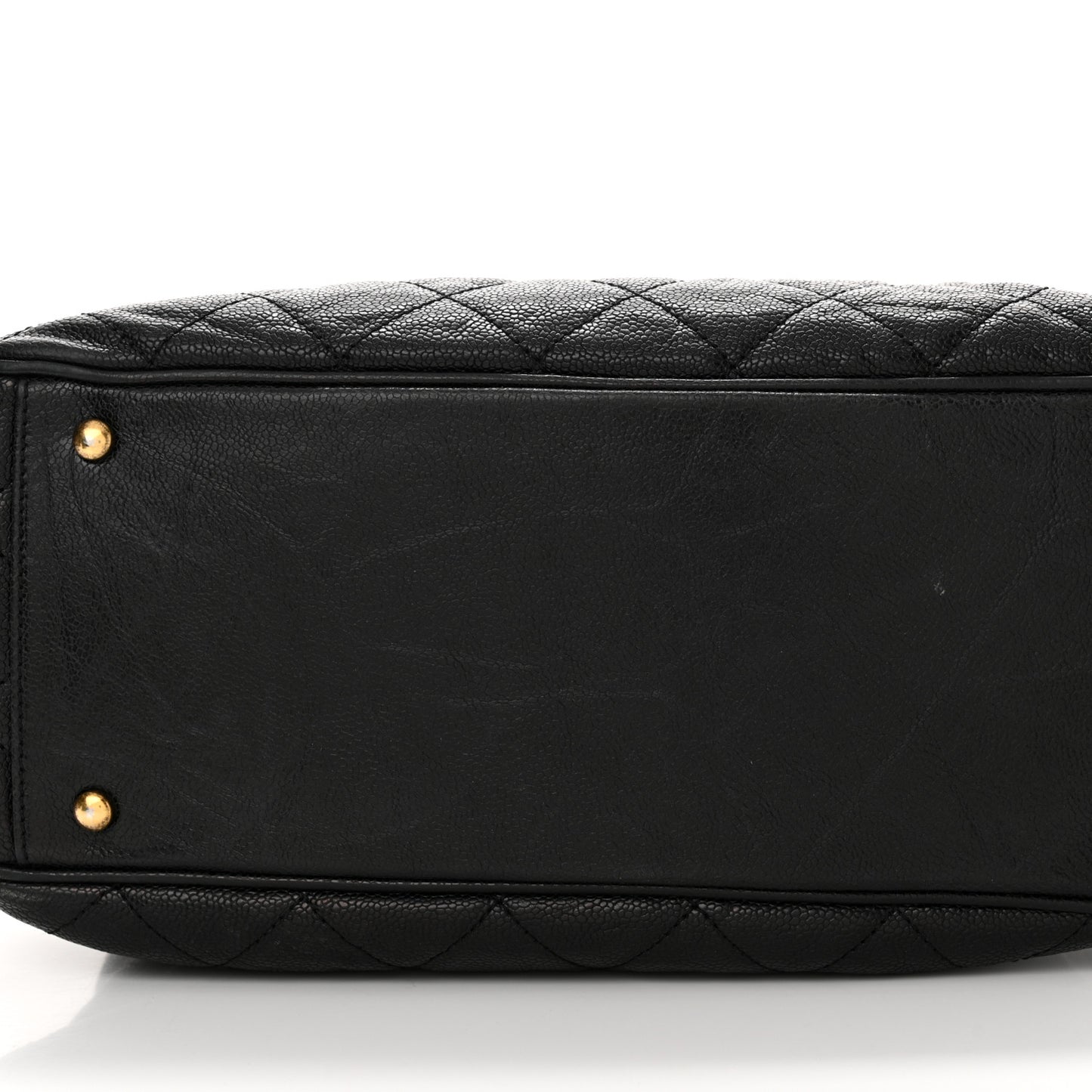 Glazed Caviar Quilted Small Shiva Tote Black