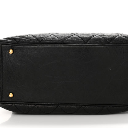 Chanel Glazed Caviar Quilted Small Shiva Tote Black 11 of 12