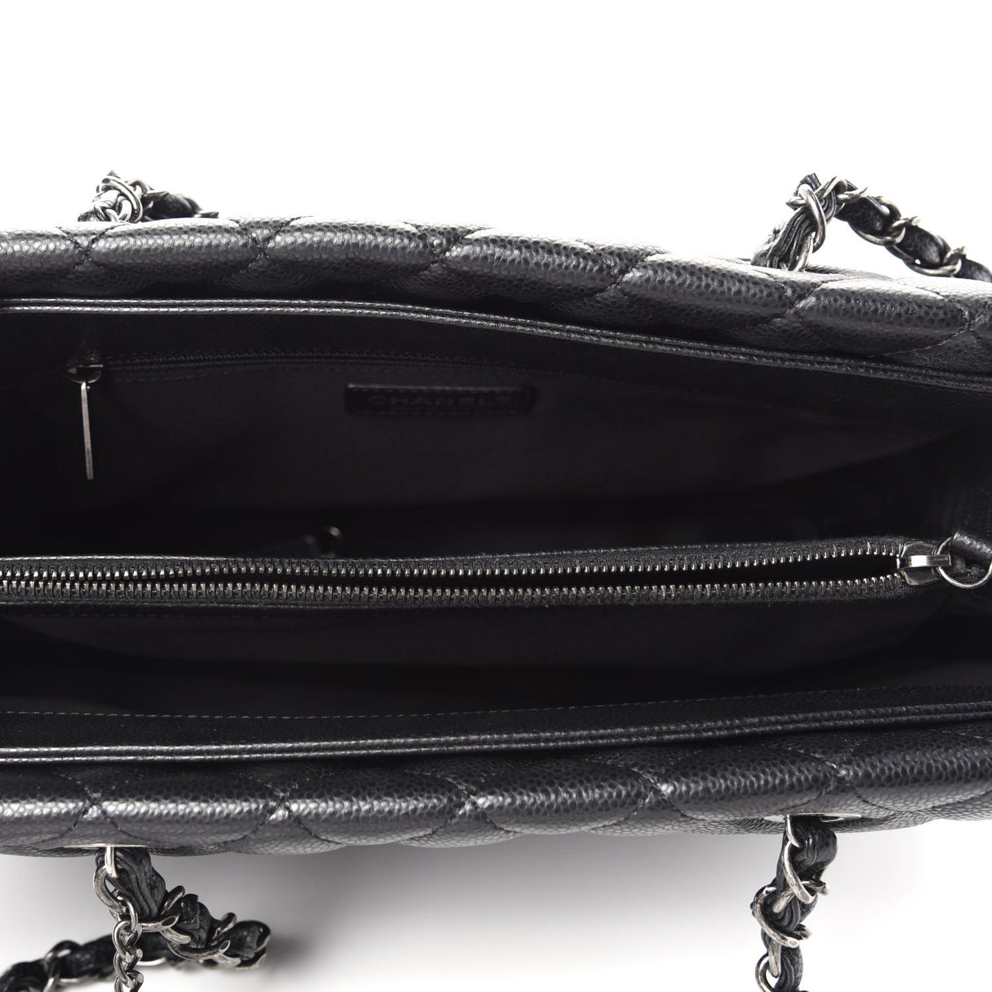 Caviar Quilted City Shopping Tote Black