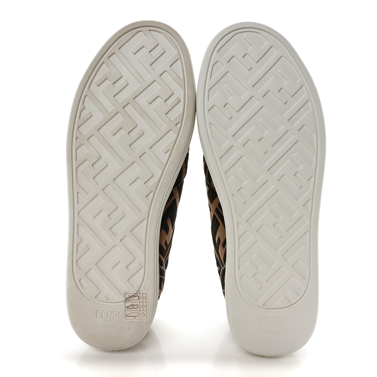 Fendi X SARA COLEMAN Canvas FF Vertigo Embroidered Womens Rise Slip On Sneakers 39 Tobacco Black 6 of 8