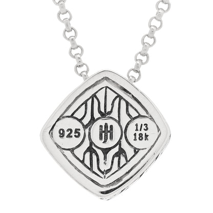 John Hardy Sterling Silver 18K Yellow Gold Classic Chain Small Sugarloaf Hammered Pendant Necklace 4 of 4