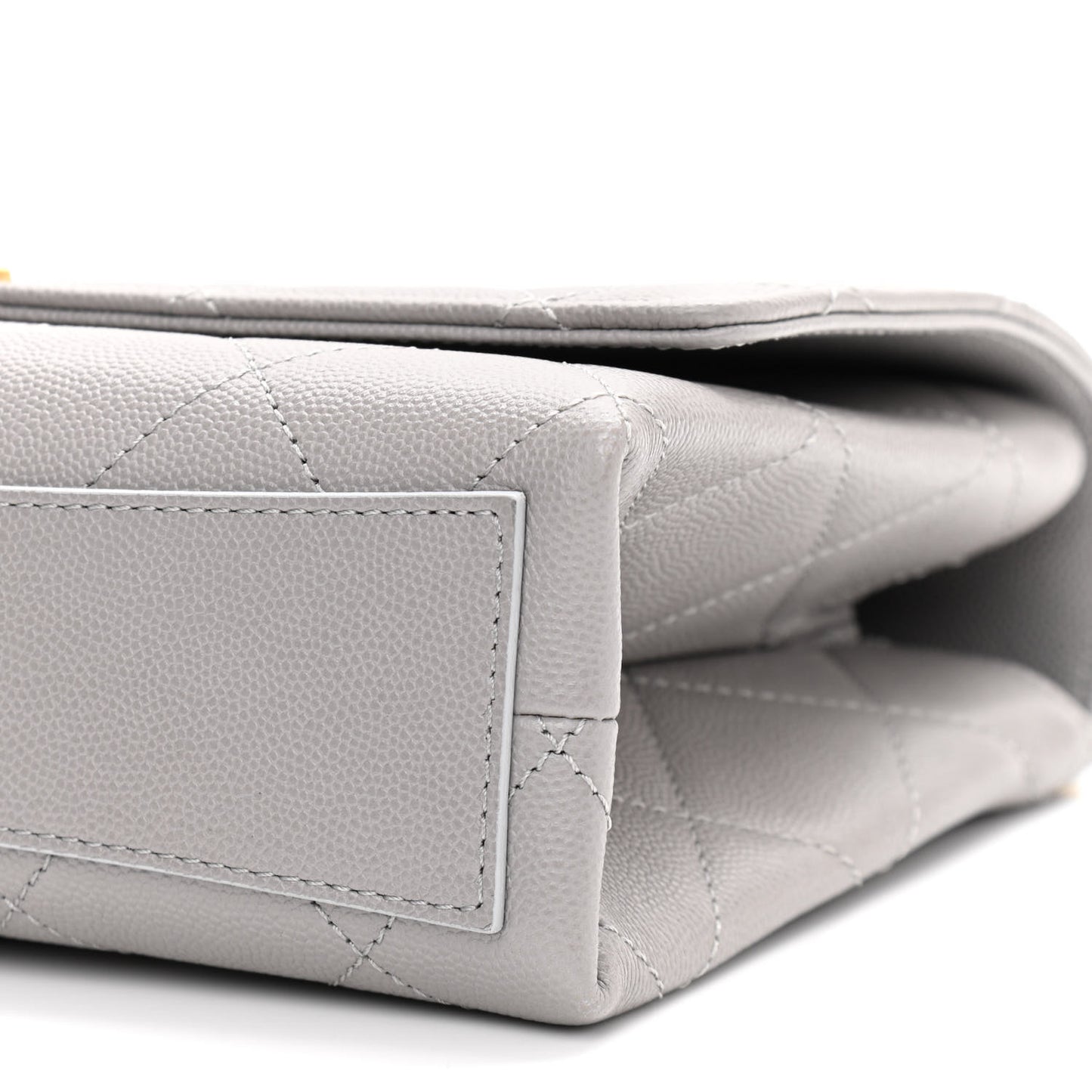 Caviar Quilted Bracelet On Chain Flap Grey