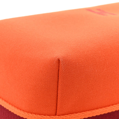Hermes Canvas Large Bride-A-Brac Pouch Orange Feu Burgundy 9 of 13