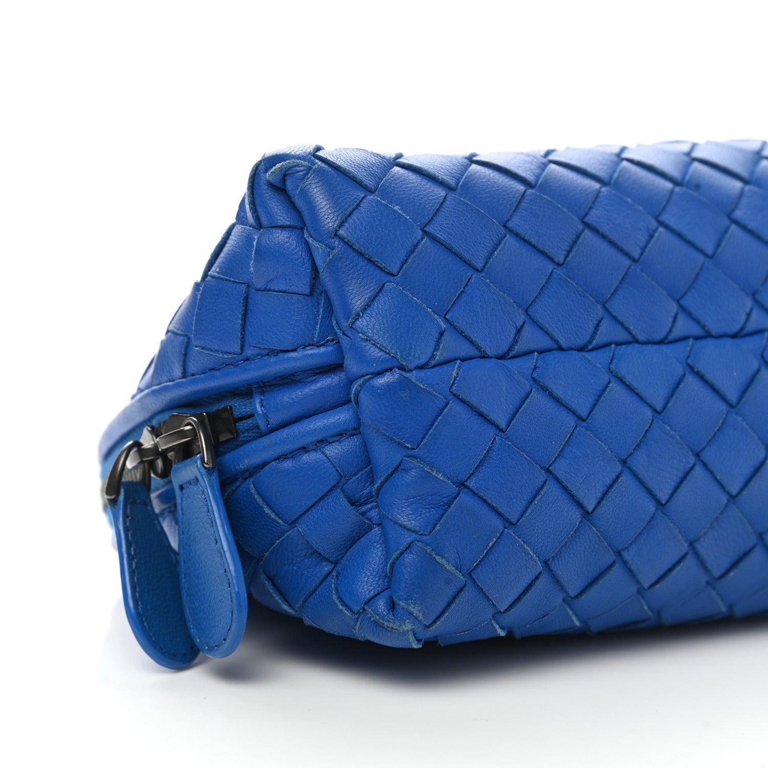 Bottega Veneta Nappa Intrecciato Small Cosmetic Pouch Signal Blue 12 of 13