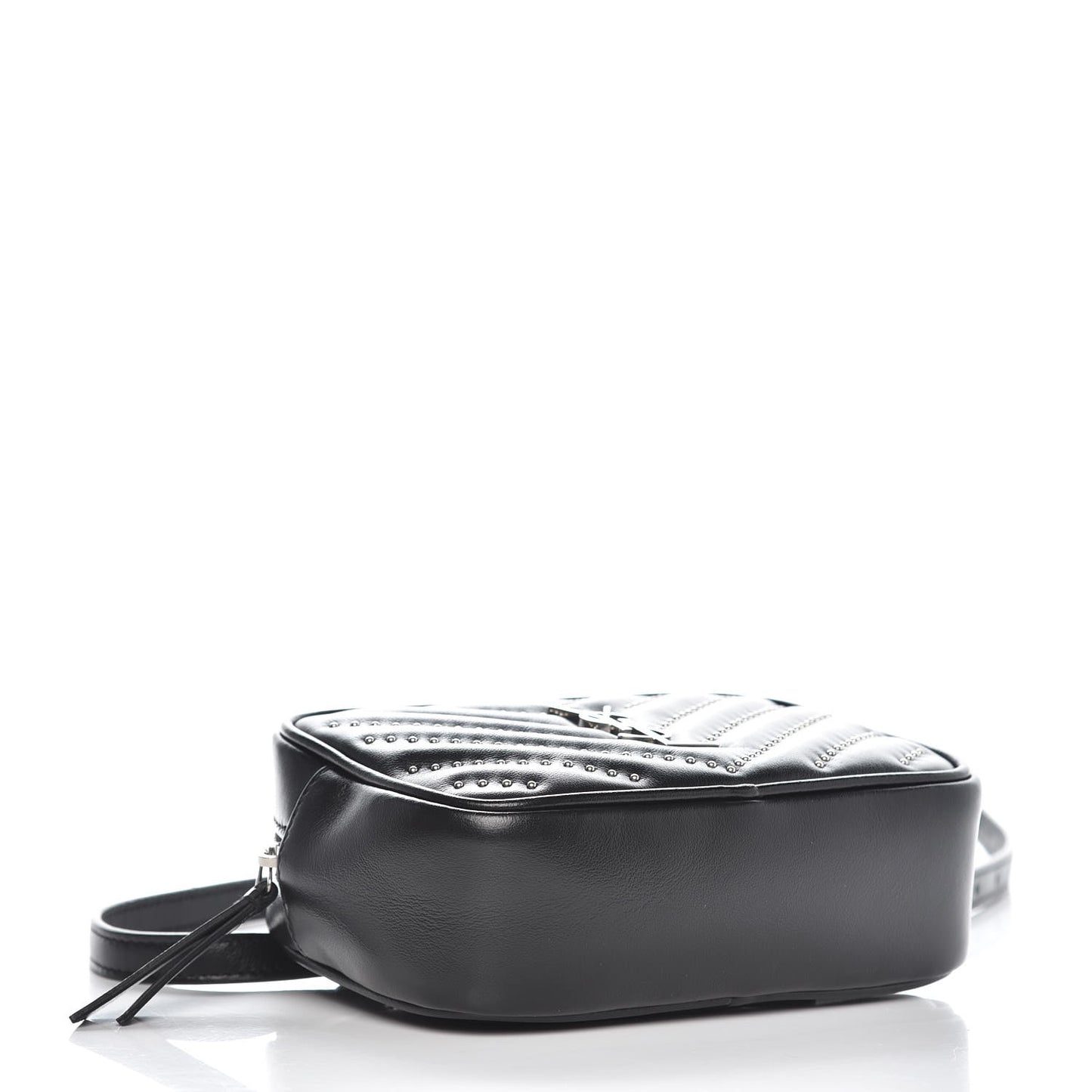 Calfskin Matelasse Studded Monogram Lou Belt Bag Black