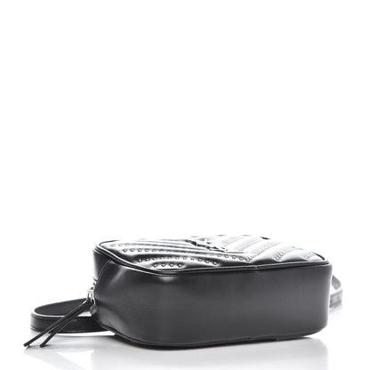 Saint Laurent Calfskin Matelasse Studded Monogram Lou Belt Bag Black 4 of 7