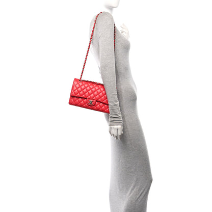 Chanel Caviar Quilted Medium Double Flap Red 2 of 10