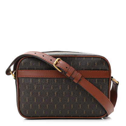 Saint Laurent Canvas Smooth Calfskin Le Monogramme Camera Bag Chestnut 1 of 10
