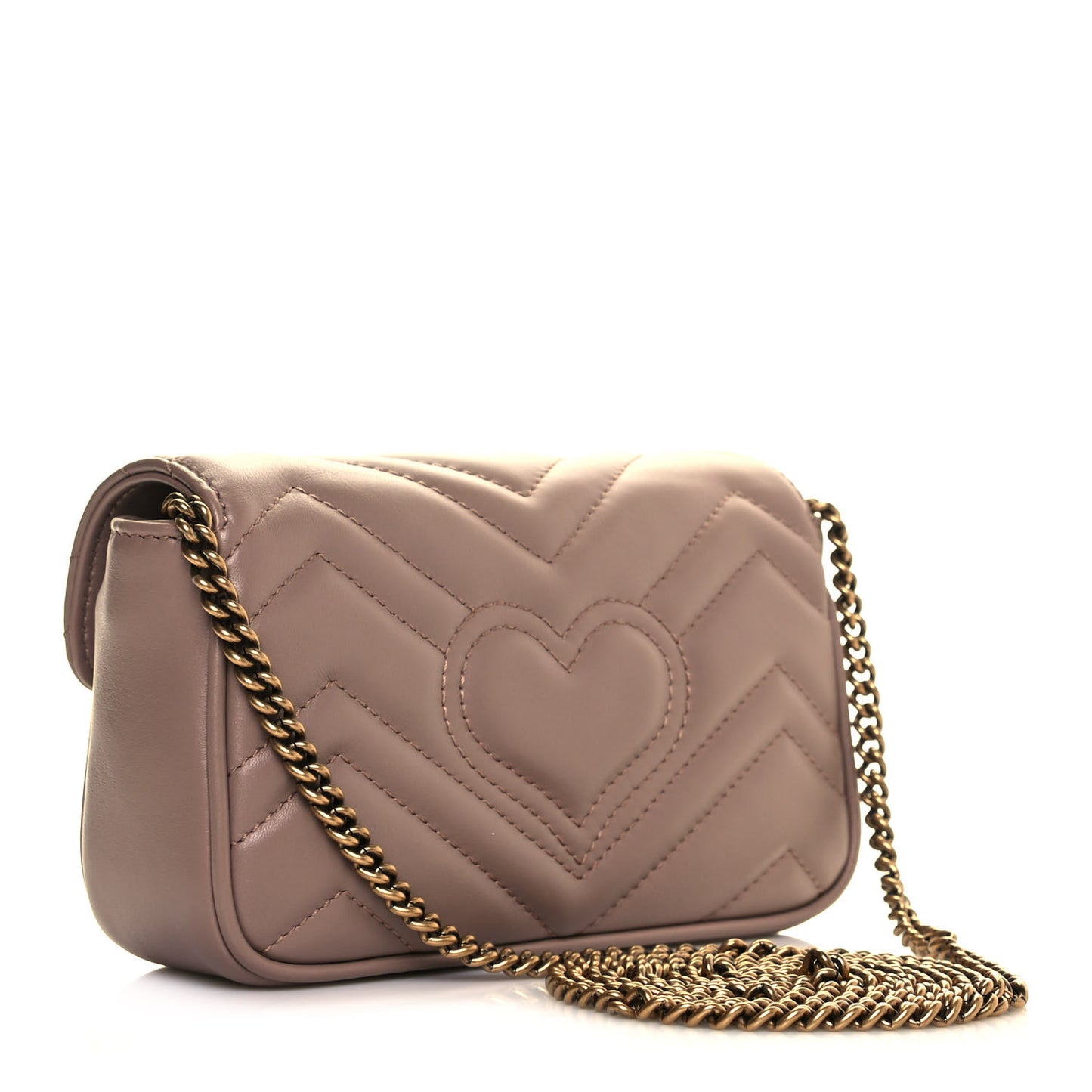 Calfskin Matelasse Super Mini GG Marmont Shoulder Bag Porcelain Rose