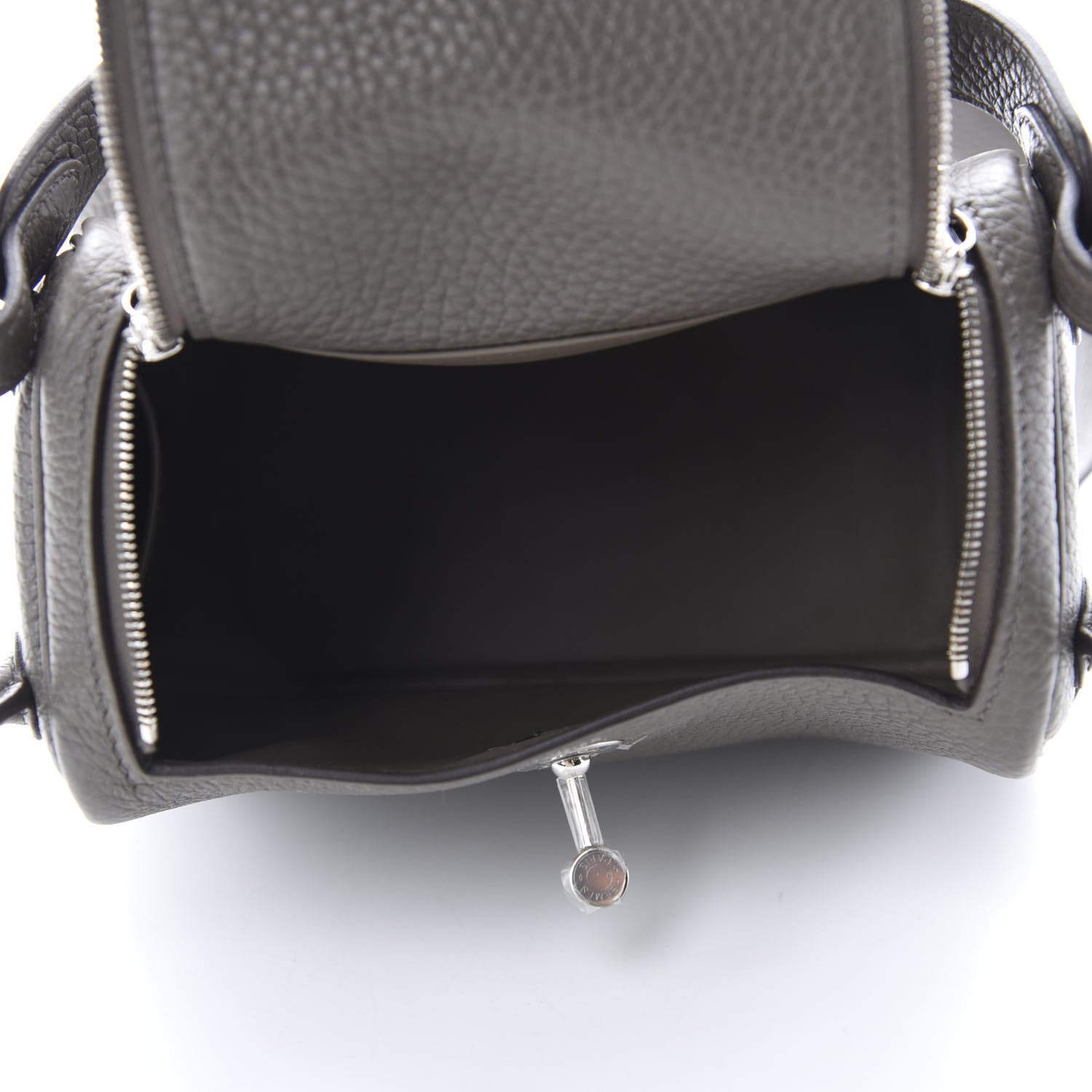 Hermes Taurillon Clemence Mini Lindy 20 Etain 5 of 11