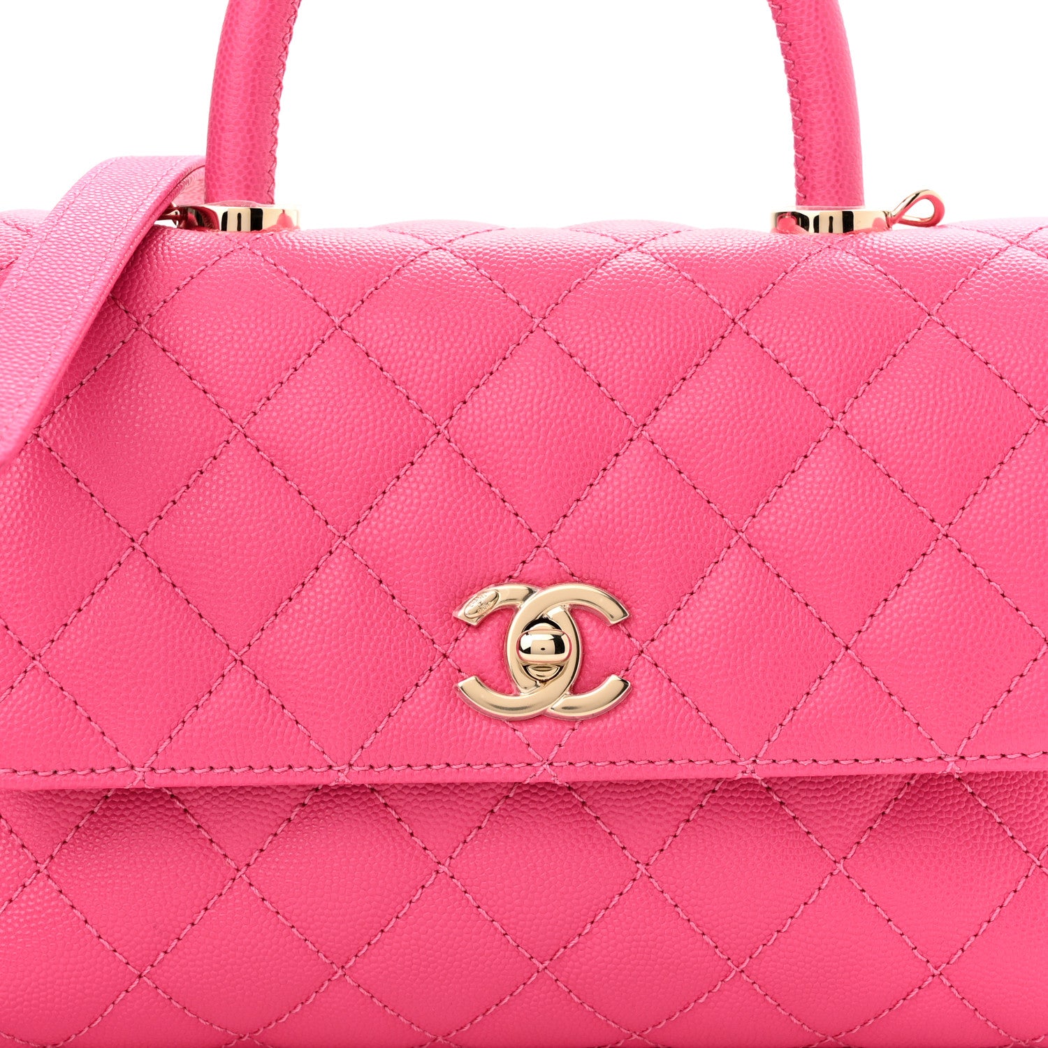 Chanel Caviar Quilted Mini Coco Handle Flap Rose 8 of 10