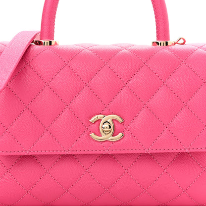 Chanel Caviar Quilted Mini Coco Handle Flap Rose 8 of 10