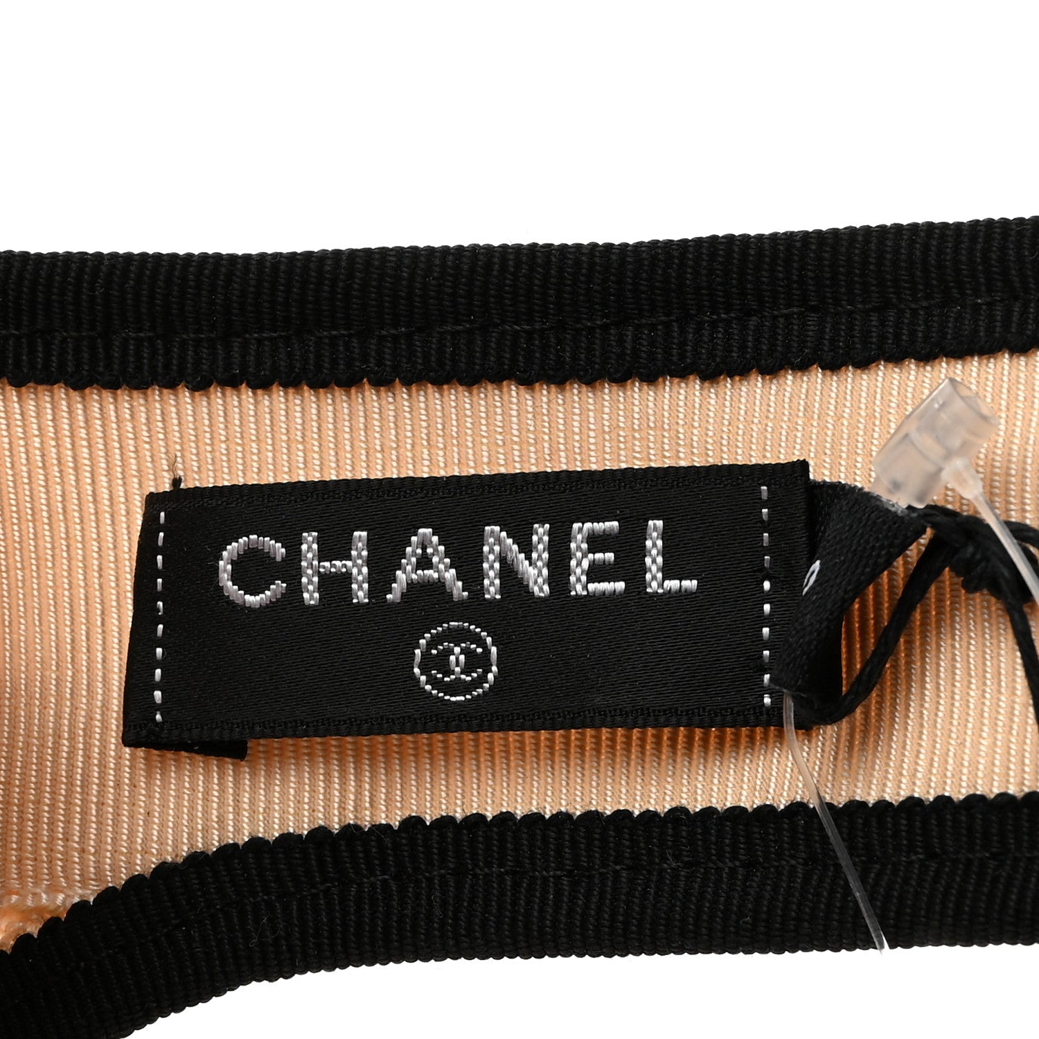 Chanel Straw Grosgrain Visor S Beige Black 7 of 9