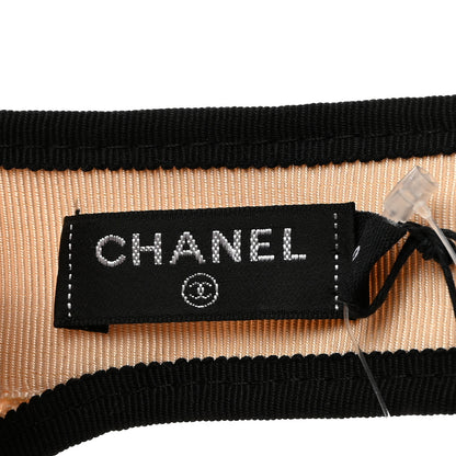 Chanel Straw Grosgrain Visor S Beige Black 7 of 9