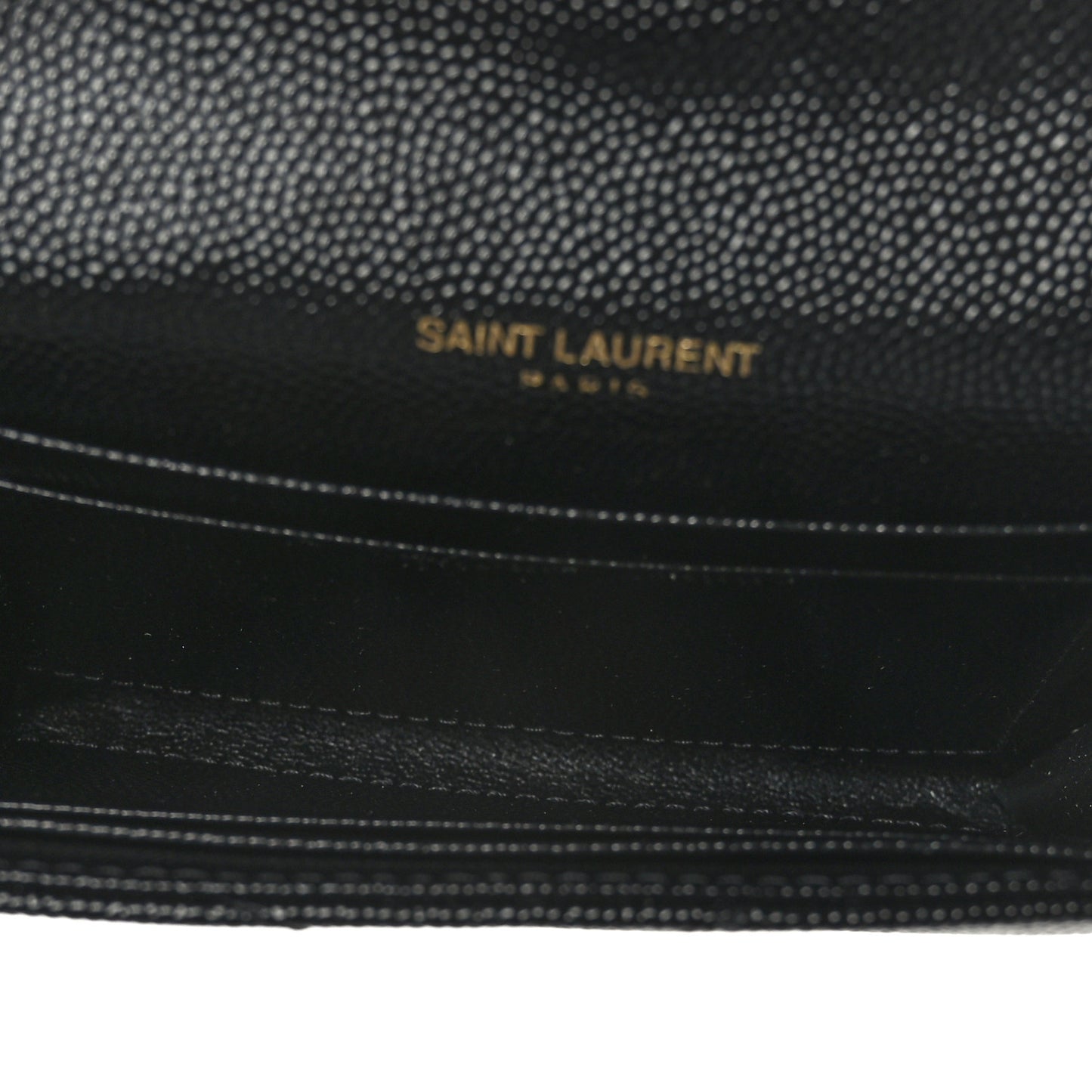 Grain De Poudre Matelasse Chevron Small Monogram Envelope Wallet Black