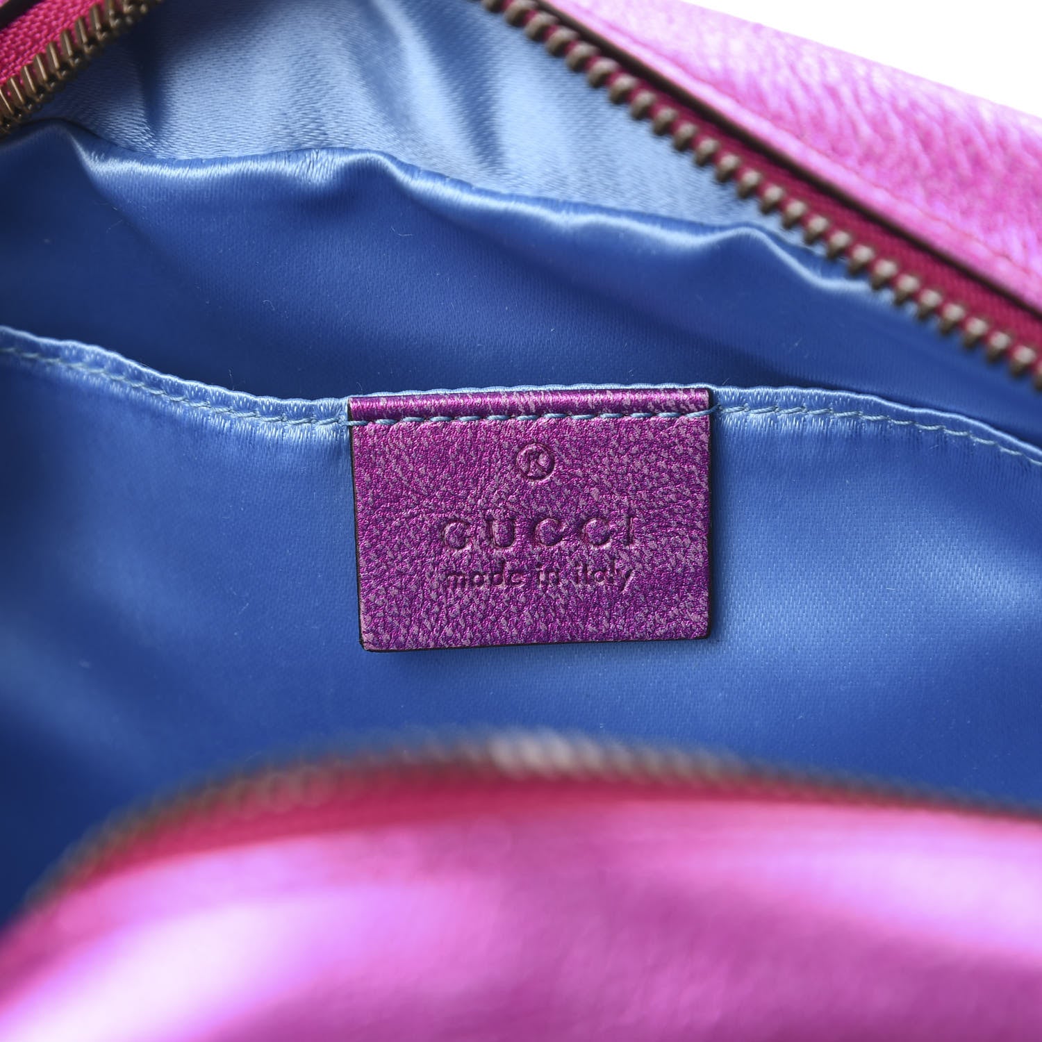 Gucci Laminated Nappa Matelasse Small GG Marmont Chain Shoulder Bag Fuxia Rosso Rosa 6 of 10