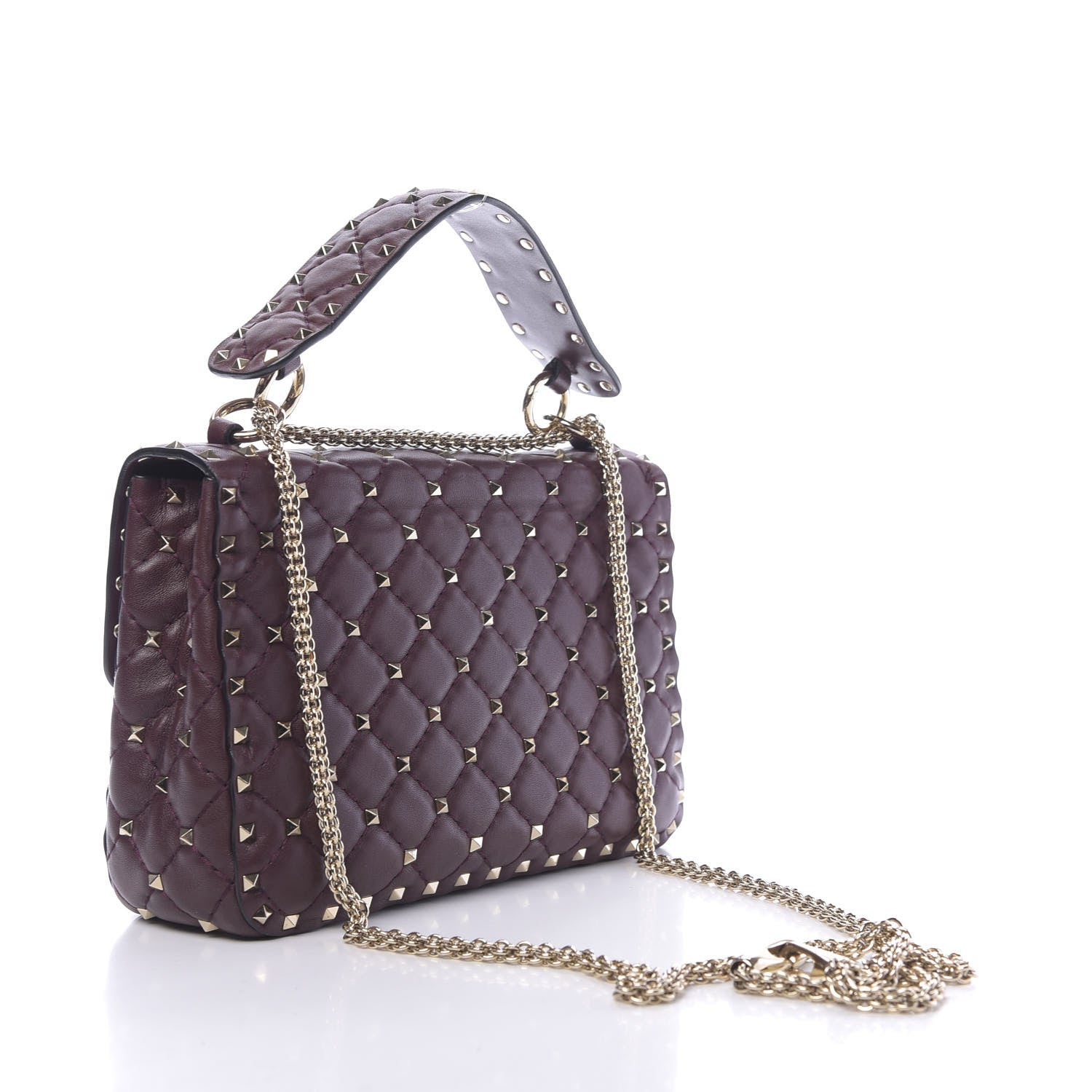 Valentino Garavani Nappa Medium Rockstud Spike Shoulder Bag Rubin 3 of 10