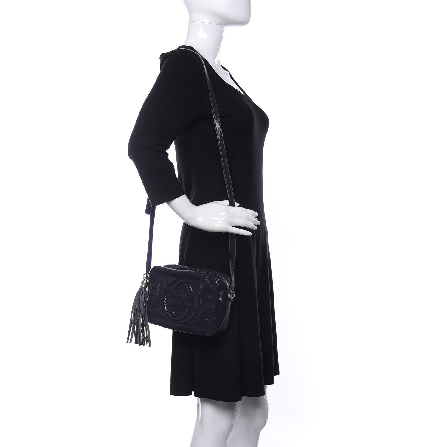 Gucci Vernice Naplack Small Soho Disco Bag Uniform Blue 2 of 10